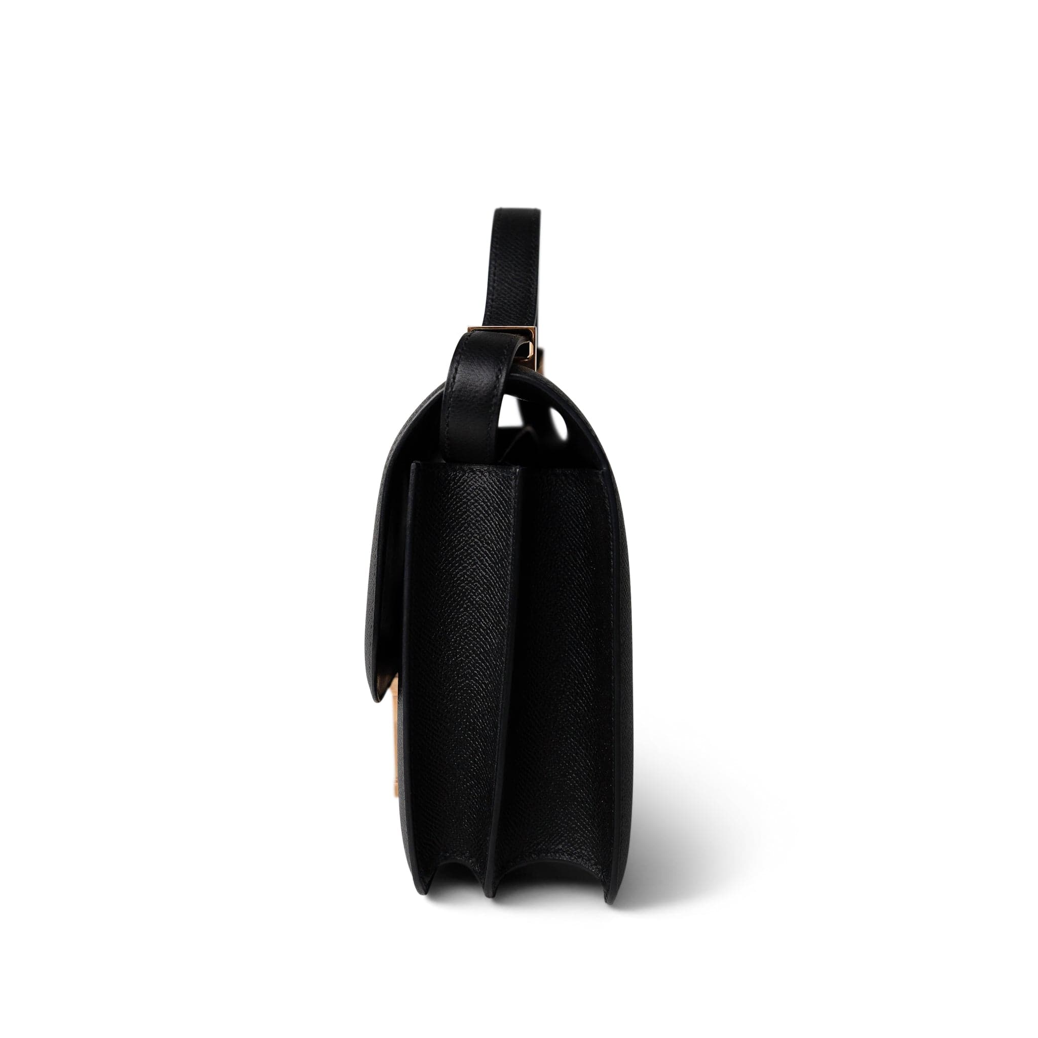 Hermes Black Constance 24 Black Epsom Rose Gold Plated C Stamp - Redeluxe