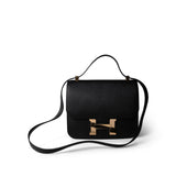 Hermes Black Constance 24 Black Epsom Rose Gold Plated C Stamp - Redeluxe