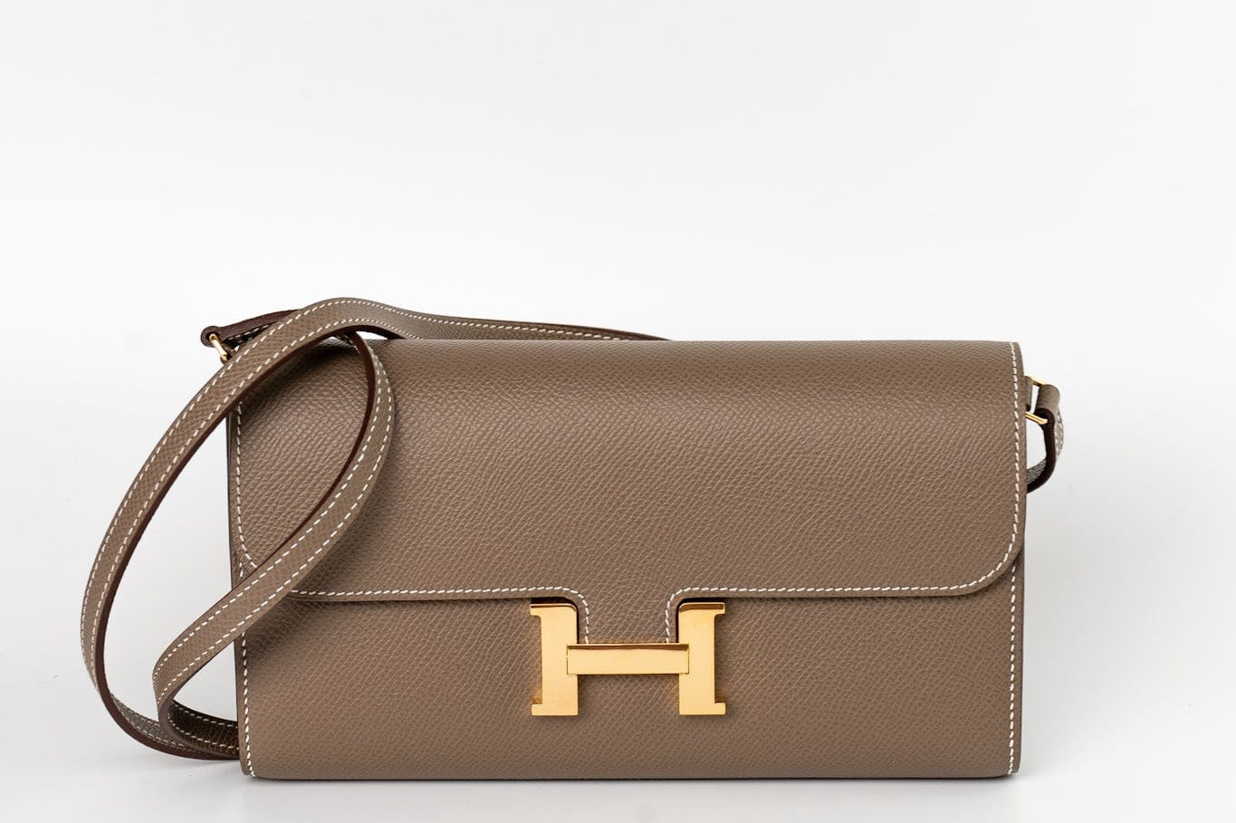 Hermes Clutch Hermès Etoupe Epsom Constance To Go Wallet 18cm Gold Hardware - Redeluxe