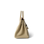 Hermes Handbag Beige Birkin 25 Parchemin / Light Beige Togo Palladium Plated M Square Stamp - Redeluxe