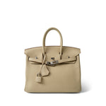 Hermes Handbag Beige Birkin 25 Parchemin / Light Beige Togo Palladium Plated M Square Stamp - Redeluxe