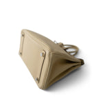 Hermes Handbag Beige Birkin 25 Parchemin / Light Beige Togo Palladium Plated M Square Stamp - Redeluxe