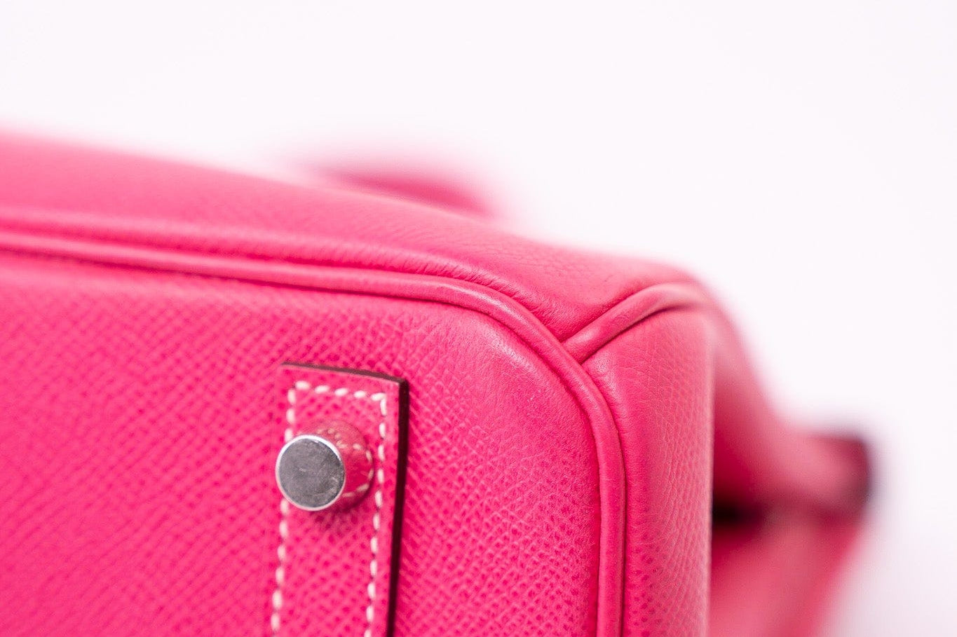 Hermes Handbag Birkin 30 (Candy Model) Rose Tyrien / Rubis Veau Epsom Leather Palladium Plated O Square Stamp - Redeluxe