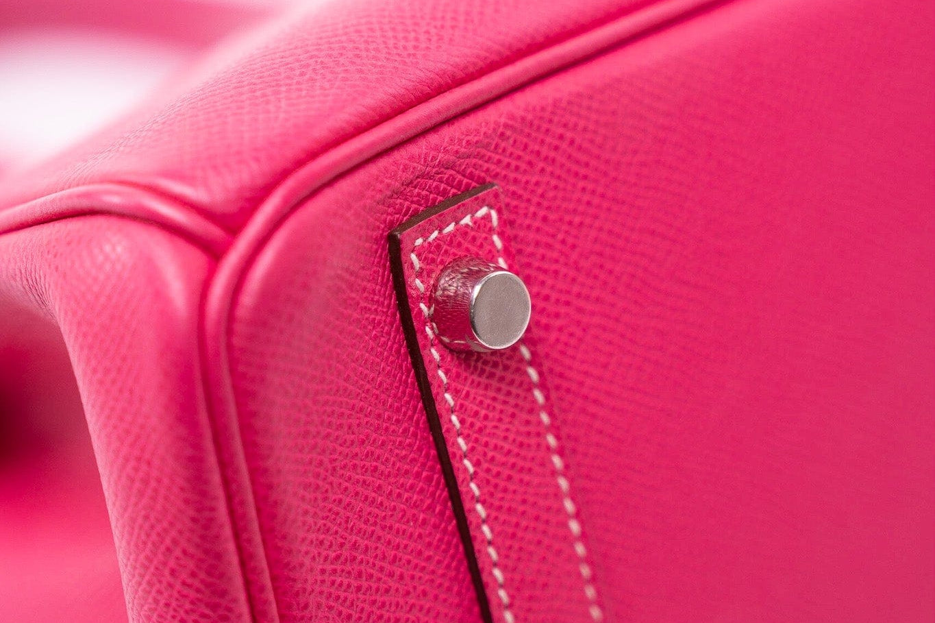 Hermes Handbag Birkin 30 (Candy Model) Rose Tyrien / Rubis Veau Epsom Leather Palladium Plated O Square Stamp - Redeluxe