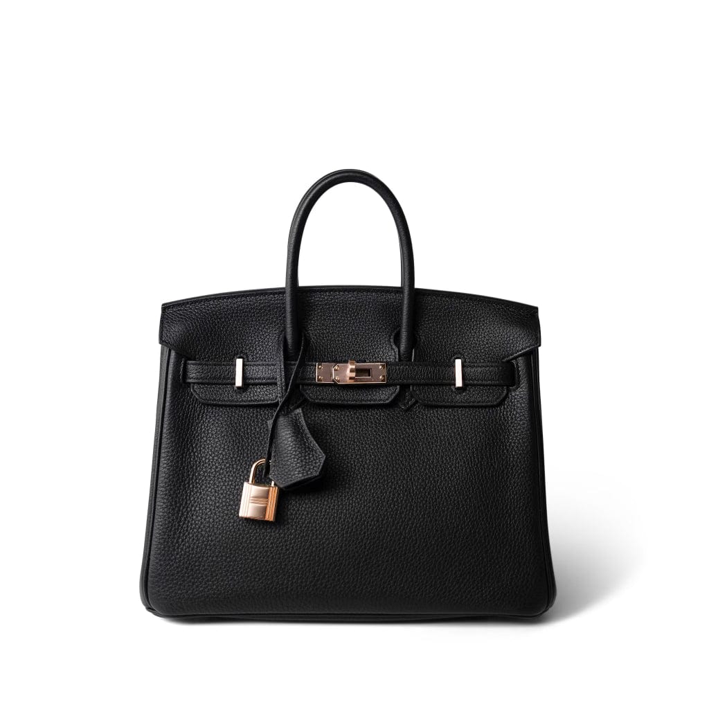 Birkin 25 Black Togo Rose Gold Plated Y Stamp REDELUXE