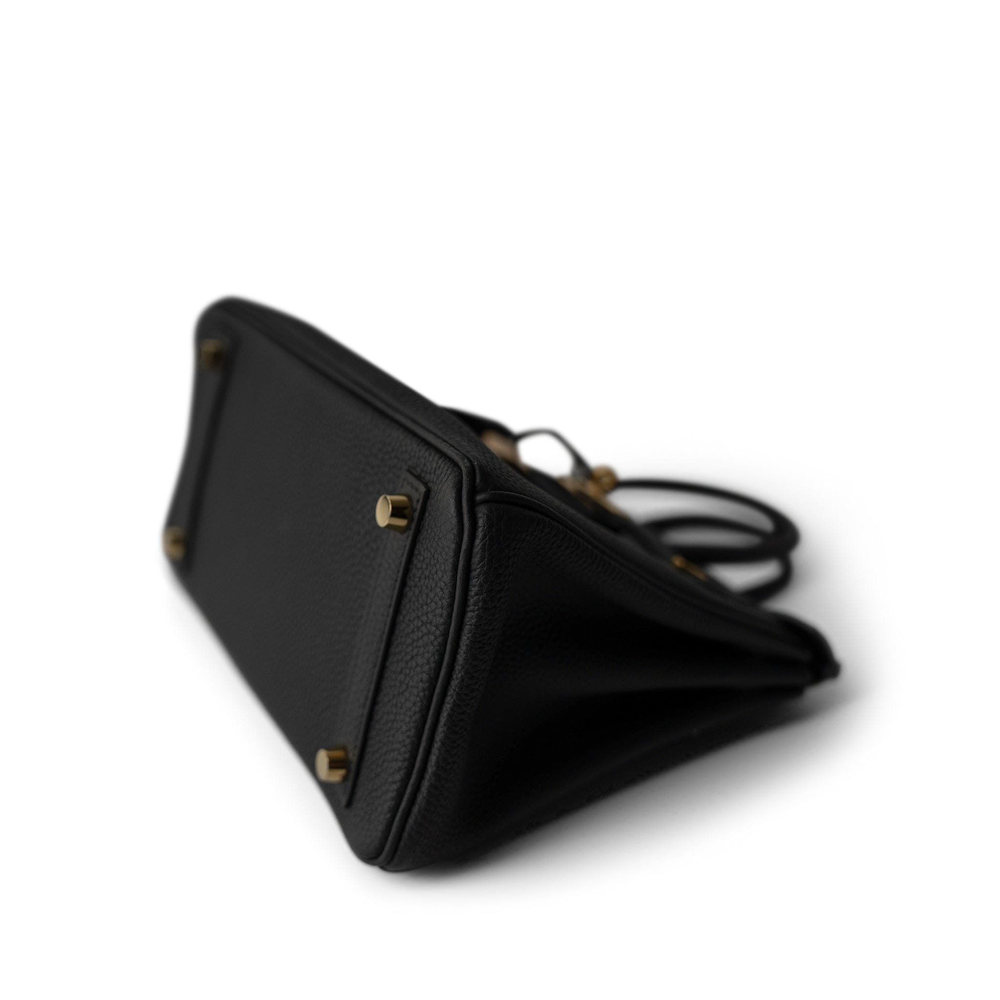 Hermes Handbag Black Birkin 25 Noir Black Veau Togo Leather Gold Hardware - Redeluxe