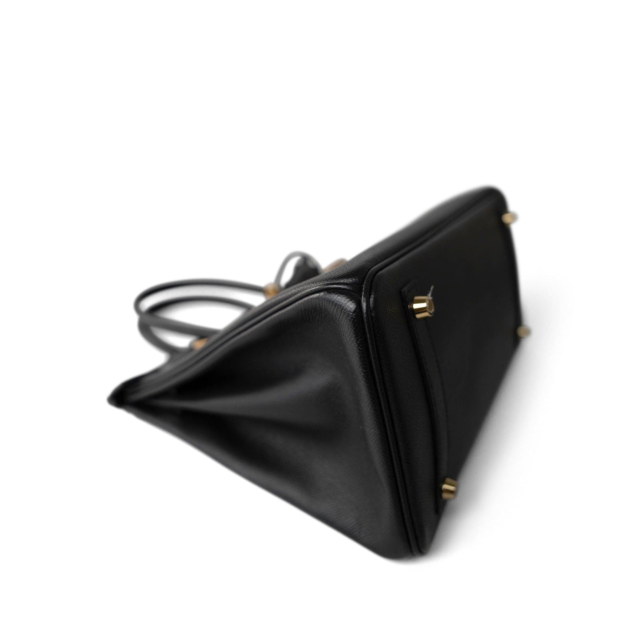 Hermes Handbag Black Birkin 30 Black Epsom Gold Plated Z Stamp - Redeluxe