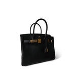 Hermes Handbag Black Birkin 30 Black Epsom Gold Plated Z Stamp - Redeluxe
