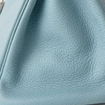 Hermes Handbag Blue Birkin 30 Blue Ciel Clemence Palladium Plated M Square Stamp - Redeluxe