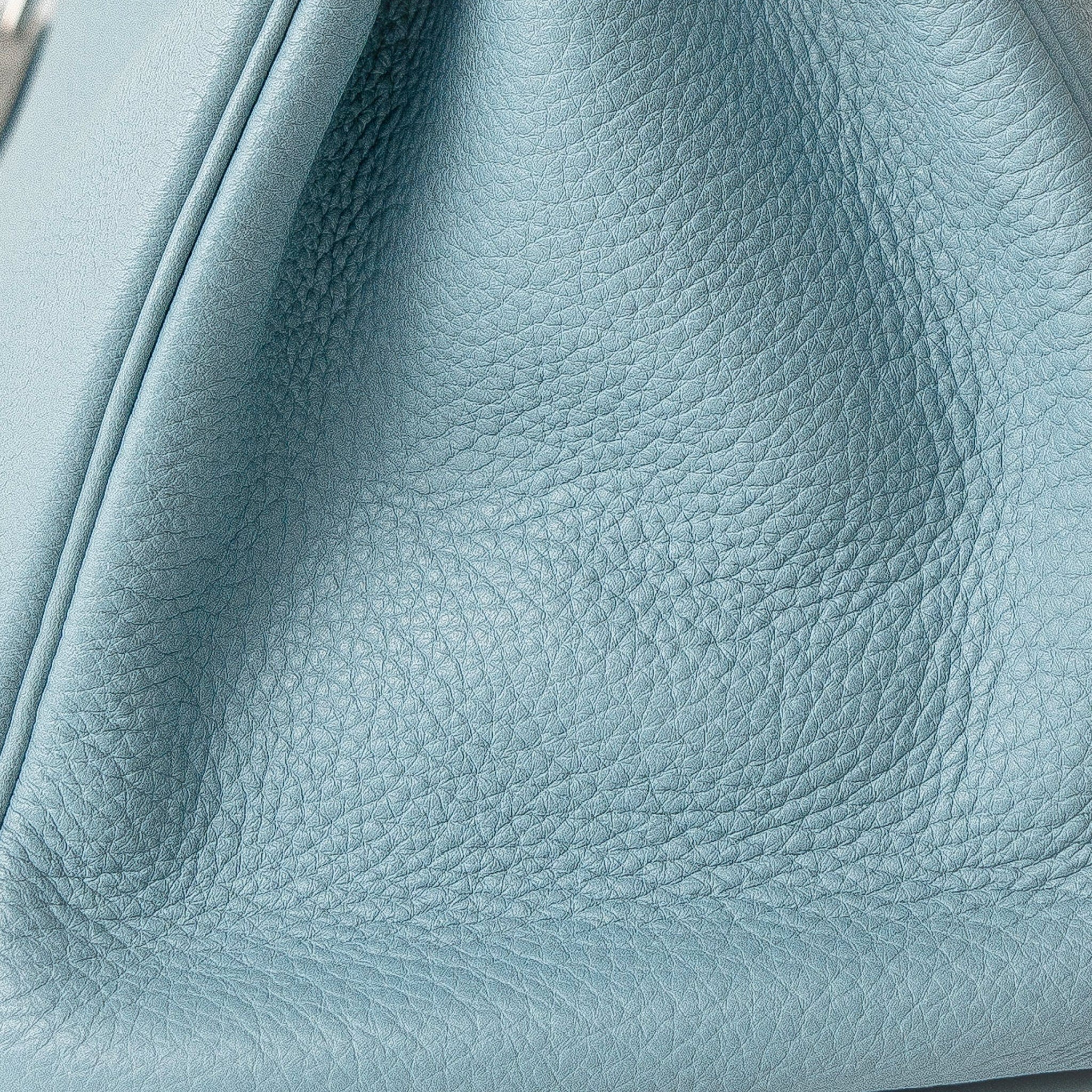 Hermes Handbag Blue Birkin 30 Blue Ciel Clemence Palladium Plated M Square Stamp - Redeluxe