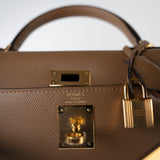 Hermes Handbag Brown Kelly Sellier 28 Alezan Veau Epsom Leather Gold Plated 2021 Z - Redeluxe
