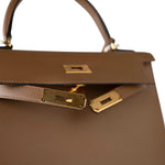 Hermes Handbag Brown Kelly Sellier 28 Alezan Veau Epsom Leather Gold Plated 2021 Z - Redeluxe