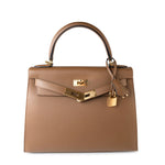 Hermes Handbag Brown Kelly Sellier 28 Alezan Veau Epsom Leather Gold Plated 2021 Z - Redeluxe