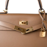 Hermes Handbag Brown Kelly Sellier 28 Alezan Veau Epsom Leather Gold Plated 2021 Z - Redeluxe