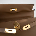 Hermes Handbag Brown Kelly Sellier 28 Alezan Veau Epsom Leather Gold Plated 2021 Z - Redeluxe