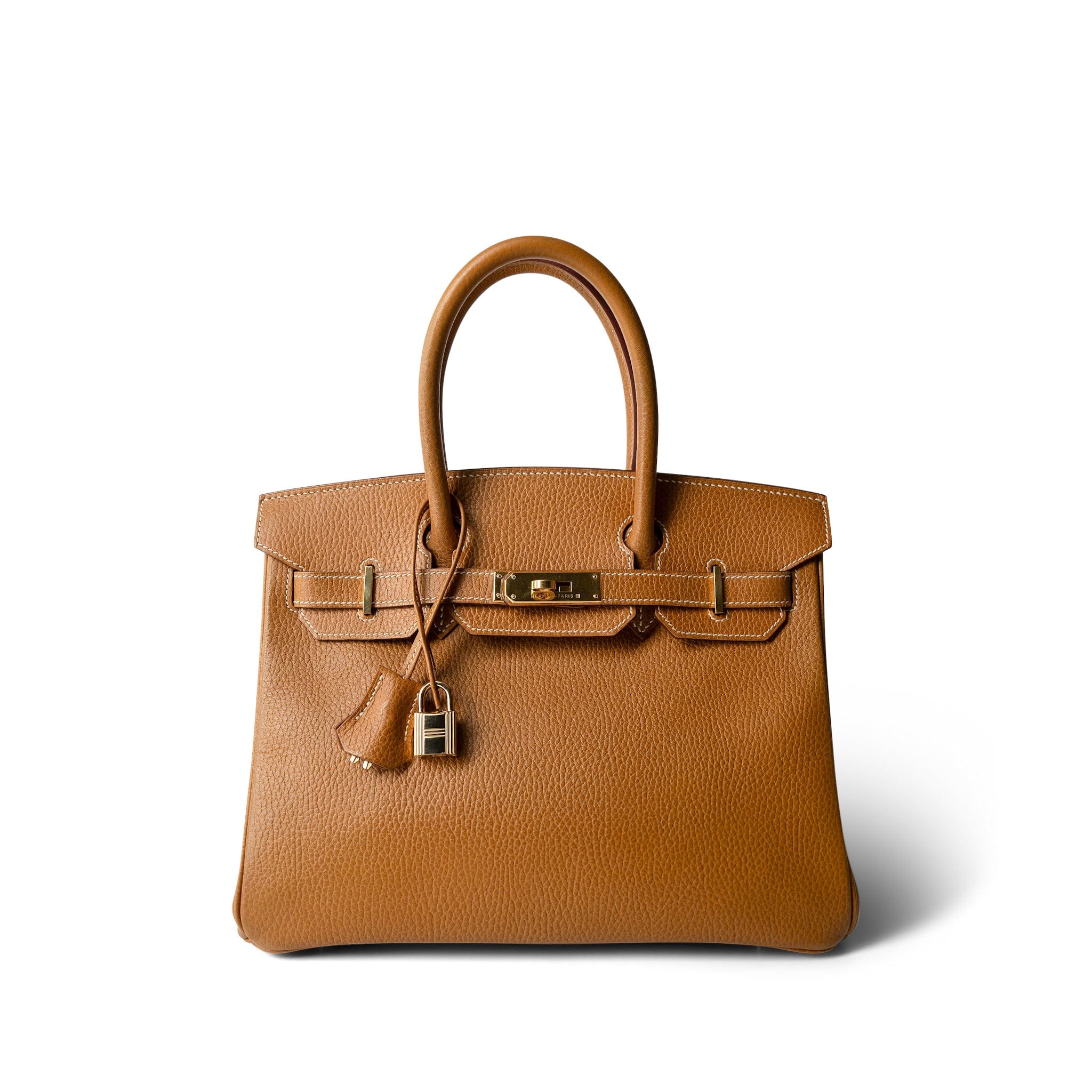 Togo Ardennes Leather Birkin 30 Gold Ardennes Gold Plated C Square