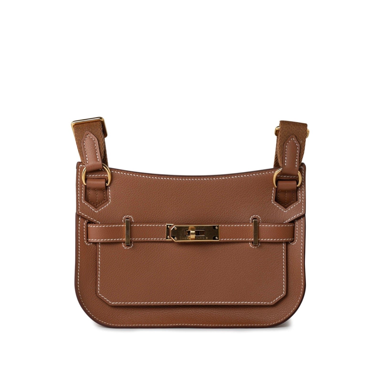Hermes Jypsiere Mini Gold Evercolor / Wooly Strap Gold Plated B
