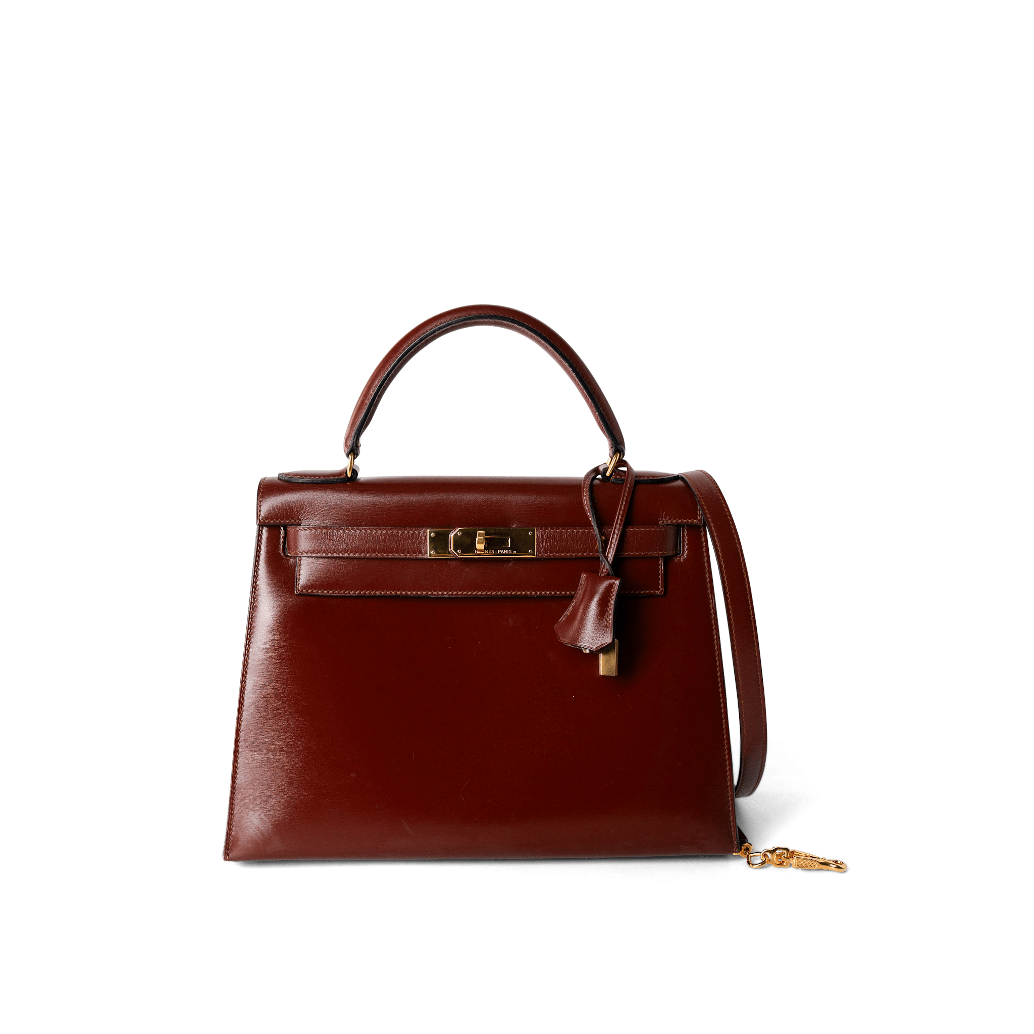 Hermes Kelly 28 Box Calfskin Rouge H Goldplated T Stamp REDELUXE