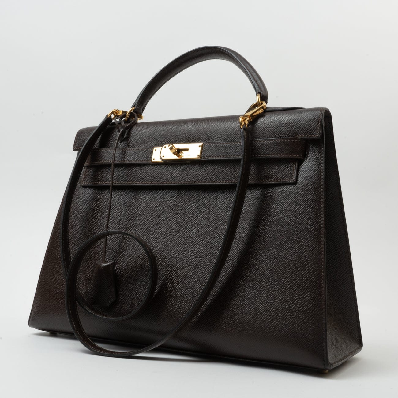 ★ＫＥＬＬＹ★ Luxury Sale: Buy Hermes Kelly 32 Courchevel Chocolat Gold | Pre