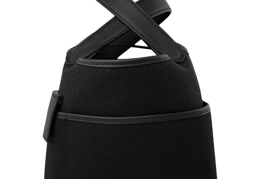 Hermes Handbag Hermès Picotin Cargo 18 Black Swift and Toile Canvas Palladium Hardware - Redeluxe