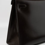 Hermes Handbag Hermes Vintage Kelly 28 Box Calfskin Chocolate Gold Metal Fittings - Redeluxe
