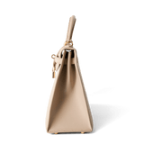 Hermes Handbag Kelly / Beige Kelly 25 Beige Box Calfskin Leather Gold Plated Hardware E Square Stamp - Redeluxe