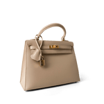 Hermes Handbag Kelly / Beige Kelly 25 Beige Box Calfskin Leather Gold Plated Hardware E Square Stamp - Redeluxe