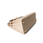 Hermes Handbag Kelly / Beige Kelly 25 Beige Box Calfskin Leather Gold Plated Hardware E Square Stamp - Redeluxe