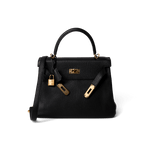 Hermes Handbag Kelly / Black Kelly 28 Black Veau Togo Leather Gold Plated C Stamp - Redeluxe