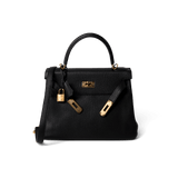 Hermes Handbag Kelly / Black Kelly 28 Black Veau Togo Leather Gold Plated C Stamp - Redeluxe