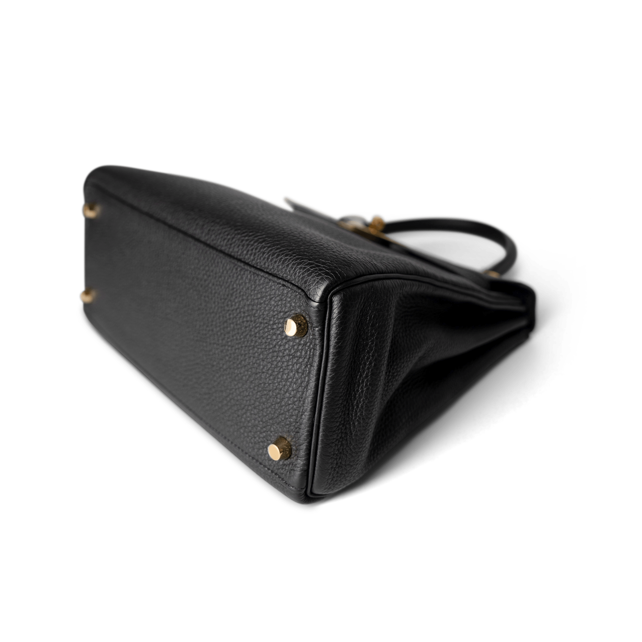 Hermes Handbag Kelly / Black Kelly 28 Black Veau Togo Leather Gold Plated C Stamp - Redeluxe