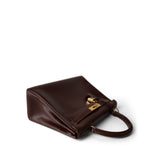 Hermes Handbag Maroon Kelly 28 Maroon Box Calfskin Gold Plated B Square Stamp - Redeluxe