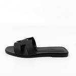 Hermes Sandals Hermès Veau Epson Oran Sandals Black/ Noir 38 - Redeluxe