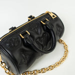 Louis Vuitton Handbag Black Louis Vuitton Black Monogram Calfskin Leather Papillon BB Bag - Redeluxe