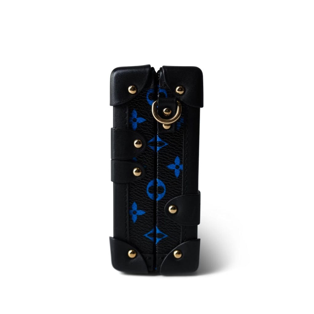 Louis Vuitton Handbag Blue Louis Vuitton Monogram Petite Malle Blue Black - Redeluxe