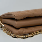 Louis Vuitton Handbag Brown Louis Vuitton Monogram Coussin PM Camel Lambskin Embossed - Redeluxe