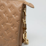 Louis Vuitton Handbag Brown Louis Vuitton Monogram Coussin PM Camel Lambskin Embossed - Redeluxe