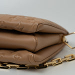 Louis Vuitton Handbag Brown Louis Vuitton Monogram Coussin PM Camel Lambskin Embossed - Redeluxe
