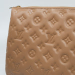 Louis Vuitton Handbag Brown Louis Vuitton Monogram Coussin PM Camel Lambskin Embossed - Redeluxe