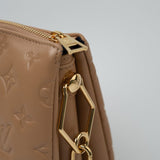 Louis Vuitton Handbag Brown Louis Vuitton Monogram Coussin PM Camel Lambskin Embossed - Redeluxe