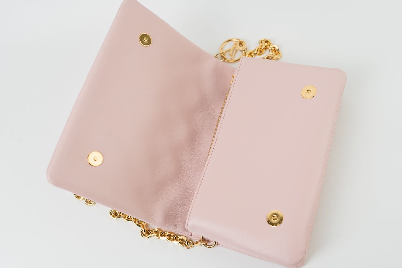 Louis Vuitton Handbag Louis Vuitton Pochette Coussin Light Pink Lambskin Embossed - Redeluxe