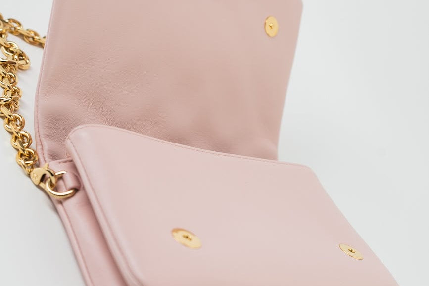 Louis Vuitton Handbag Louis Vuitton Pochette Coussin Light Pink Lambskin Embossed - Redeluxe