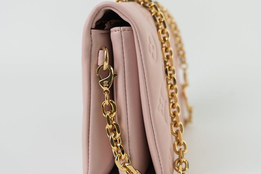 Louis Vuitton Handbag Louis Vuitton Pochette Coussin Light Pink Lambskin Embossed - Redeluxe