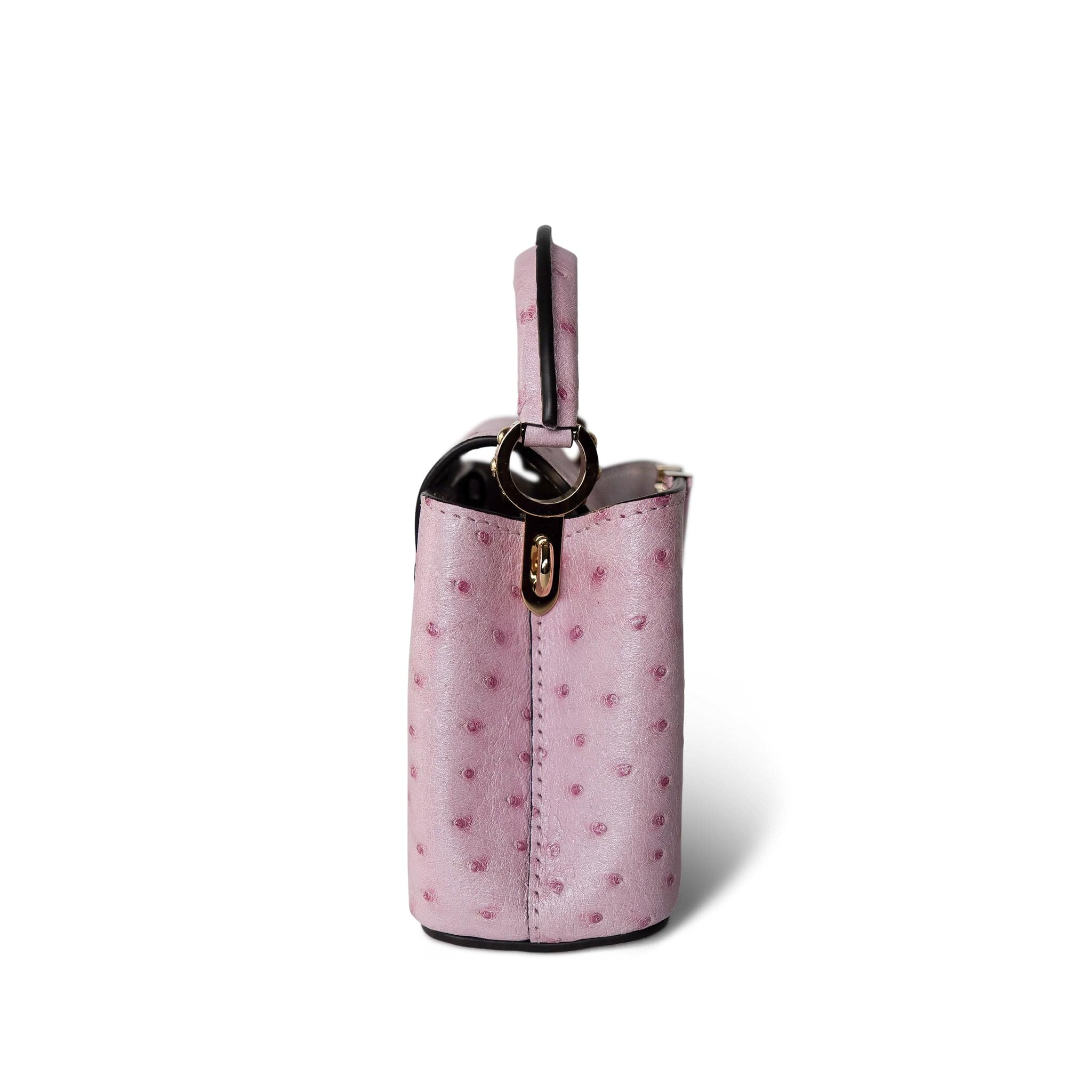 Louis Vuitton Handbag Pink Louis Vuitton Capucines Nano Exotic Ostrich Pink - Redeluxe