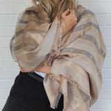 Louis Vuitton Shawl SO SHINE MONOGRAM SHAWL BEIGE (M76337) - Redeluxe