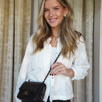 Product image 6 of 21: Black Lambskin Quilted Square Flap Mini Light Gold Hardware