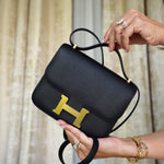 Product image 10 of 17: Constance 18 Black Epsom Rose Gold Plated K Stamp
