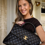 Product image 2 of 14: 17S Black Caviar Quilted Coco Handle Large AGHW