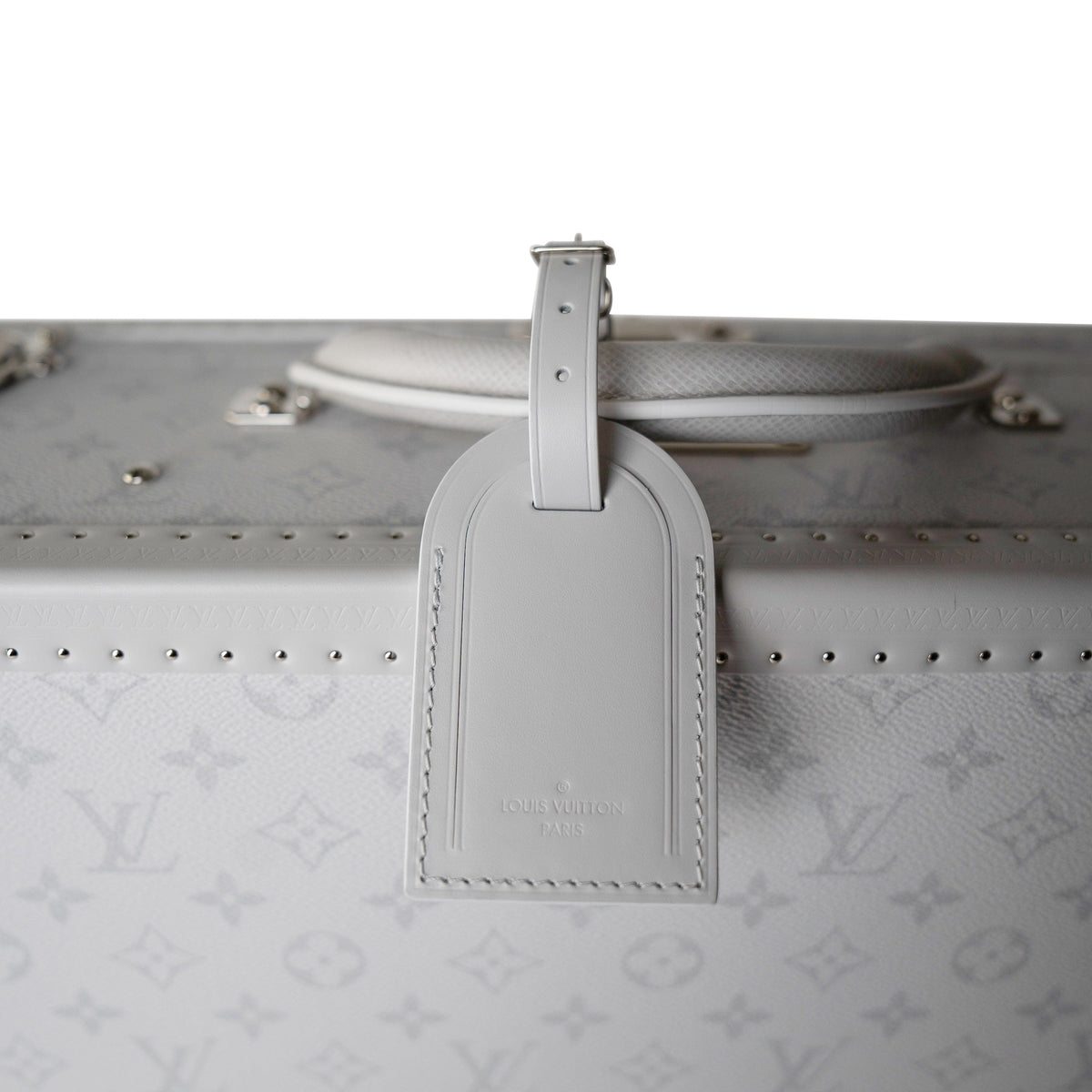 Louis Vuitton Bisten 50 Optic White Monogram Canvas Taigarama Trunk