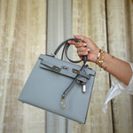 Product image 10 of 20: Kelly Sellier 25 Gris Pantin Epsom Palladium Plated G Stamp
